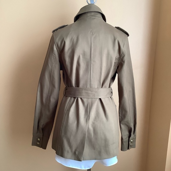 BANANA REPUBLIC Tan Voyage Safari Jacket Belted Size 8 Tall - Picture 3 of 16